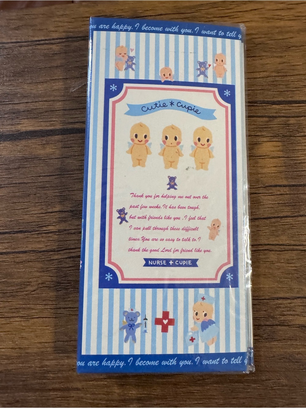 Japanese Retro Kewpie Nurse Clear Pocket Sticker Organizer Passbook Holder